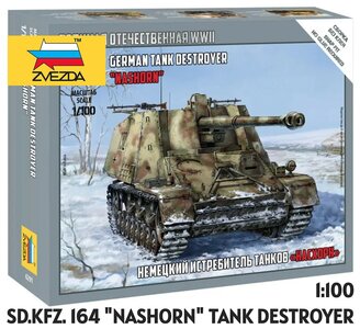 ZVEZDA | GERMAN SD.KFZ. 164 "NASHORN" GERMAN TANK DESTROYER (SNAP FIT) | 1:100