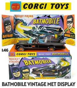 CORGI | BATMOBILE MET BATMAN EN ROBIN MET VITAGE CLASSIC DISPLAY BOX  | 1:46