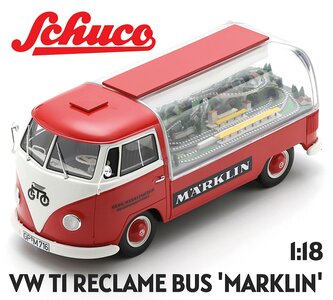 SCHUCO | VOLKSWAGEN VW T1 WERBEWAGEN 'MARKLIN' RECLAME | 1:18