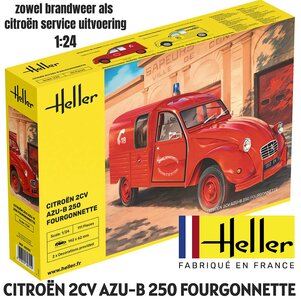 HELLER | CITROEN 2CV AZU-B 250 FOURGONNETTE (MET  VERF KWAST EN LIJM) | 1:24