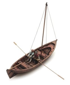 ARTITEC | ROEIBOOT MET MAST EN 2 FIGUREN 15e EEUW | 1:87