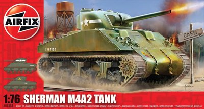 AIRFIX | SHERMAN M4A2 TANK US/UK (PLASTIC MODELBOUWDOOS) | 1:76