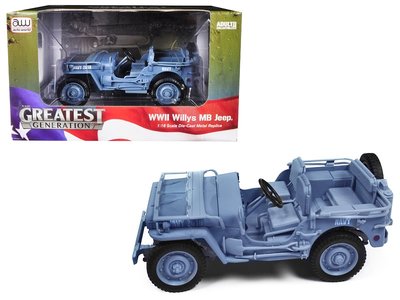 AUTO WORLD | WILLYS MB JEEP 'NAVY' WWII (BLUE GRAY) 1941 | 1:18