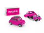 BRUMM | FIAT 500F PREPAINT HOTPINK ZELFBOUWKIT (40 ONDERDELEN) LIM.ED. | 1:43_