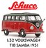 SCHUCO |  VW T1B VOLKSWAGEN SAMBA ZWART/ROOD 1951 | 1:32_