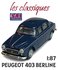 SAI | PEUGEOT 403 BERLINE 1960 BLEU ADMIRAL (LES CLASSIQUES) | 1:87_